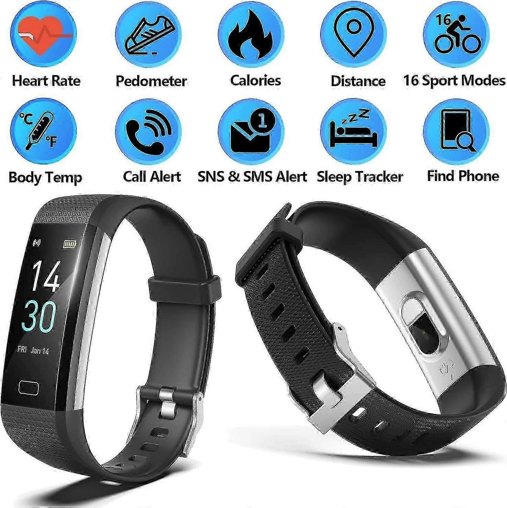 IP68 Fitness Tracker Smartwatch – Heart Rate, Sleep & Blood Pressure Monitor