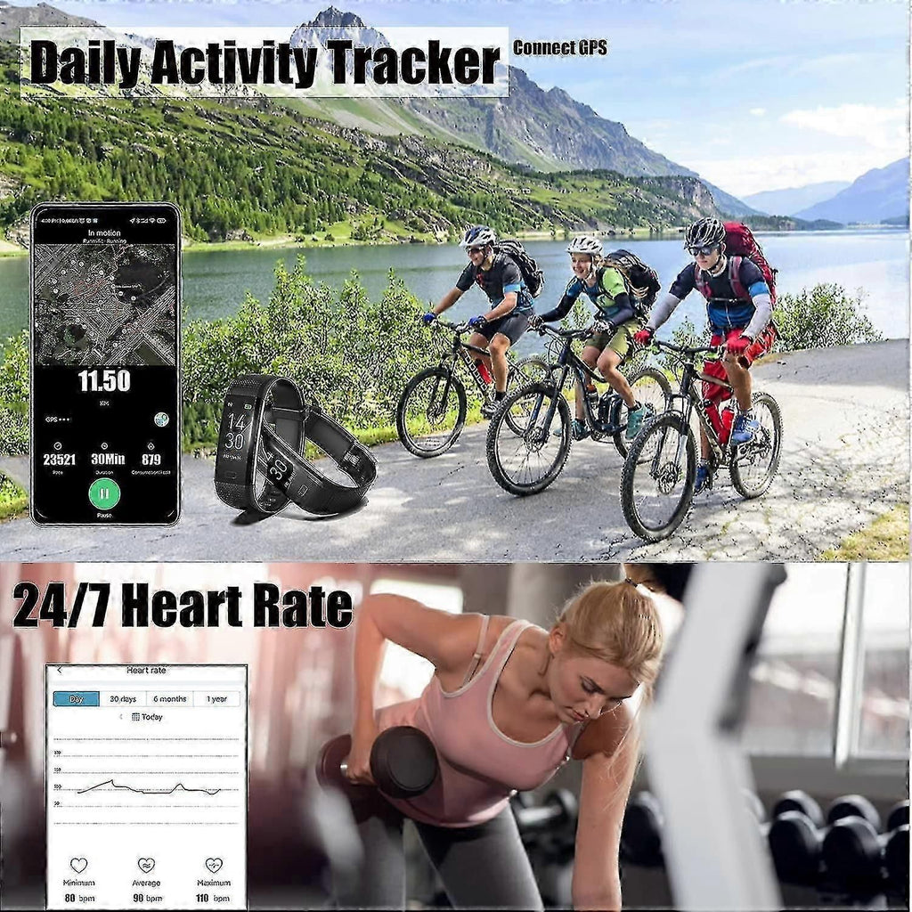 IP68 Fitness Tracker Smartwatch – Heart Rate, Sleep & Blood Pressure Monitor