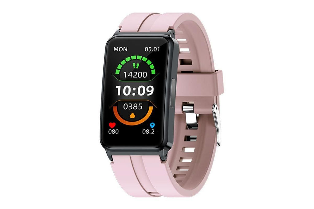 Fitness Tracker Smartwatch – Heart Rate, Blood Oxygen & Sleep Monitor (Black/Pink)