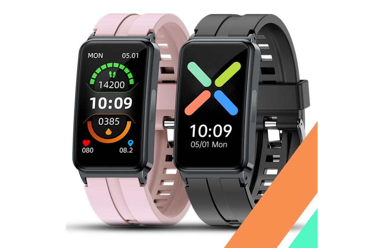 Fitness Tracker Smartwatch – Heart Rate, Blood Oxygen & Sleep Monitor (Black/Pink)