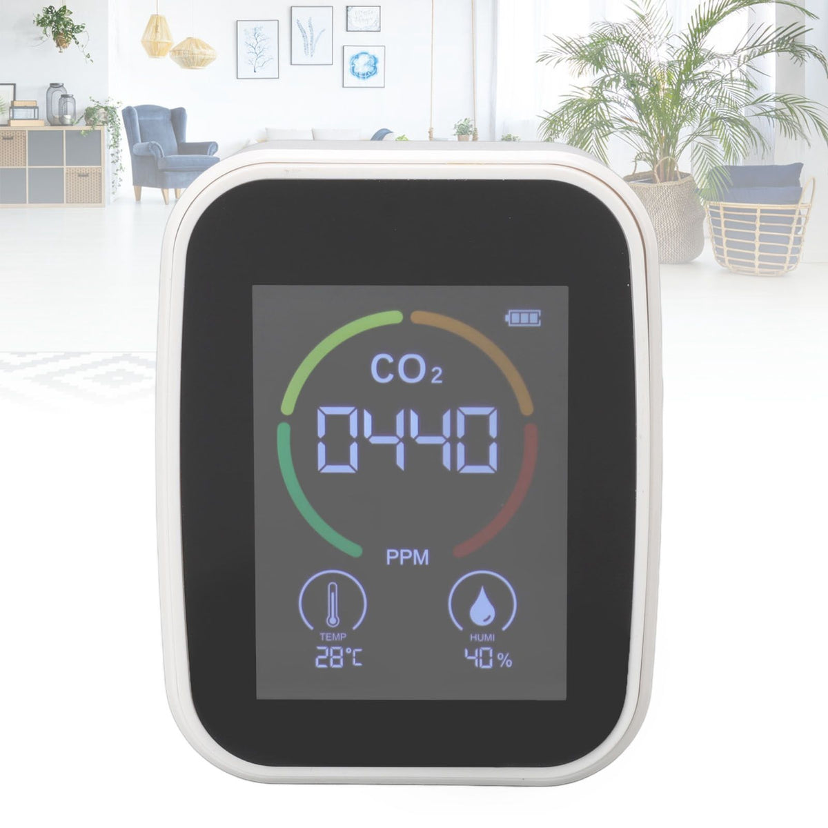 Indoor Air Quality Monitor – CO2, TVOC, Temperature & Humidity