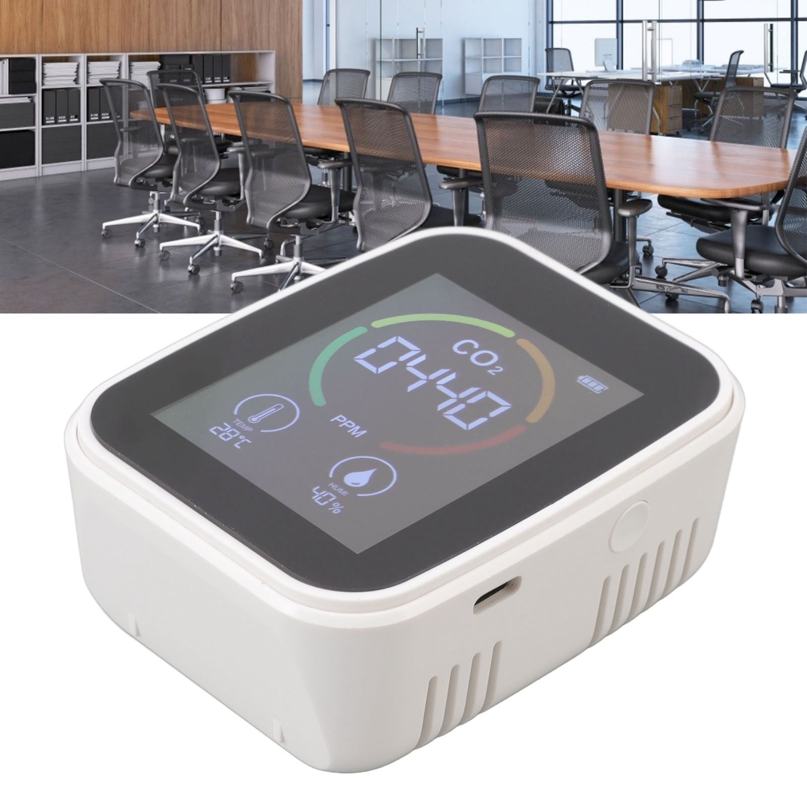 Indoor Air Quality Monitor – CO2, TVOC, Temperature & Humidity