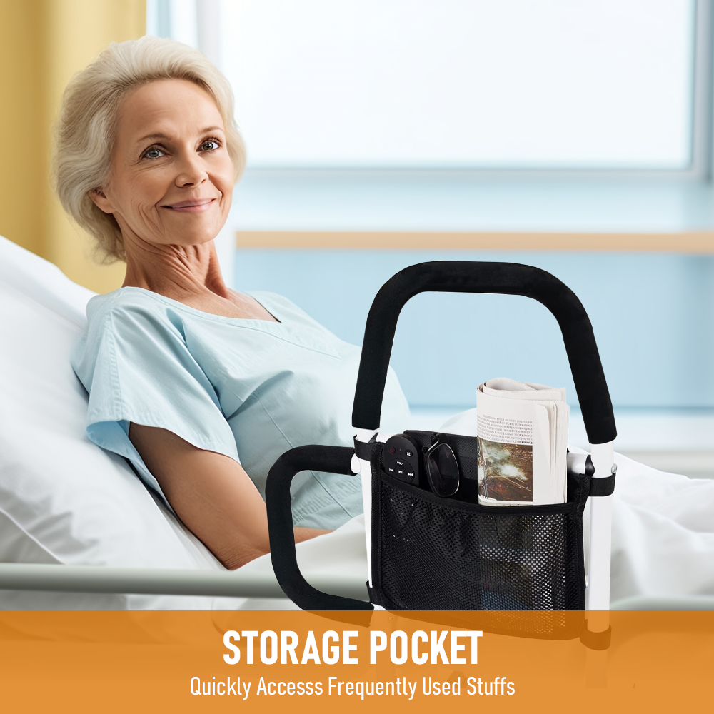 Bed Rail Safety Assist Rail with Storage Pocket – 136kg Capacity