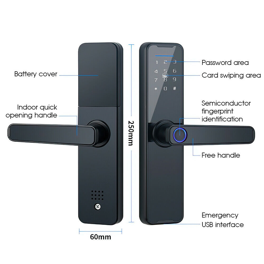 Tuya Biometric Smart Door Lock – WiFi & Multi-Access