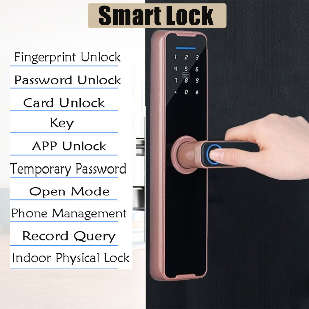 Tuya WiFi Smart Door Lock – Fingerprint, Card & Key Access