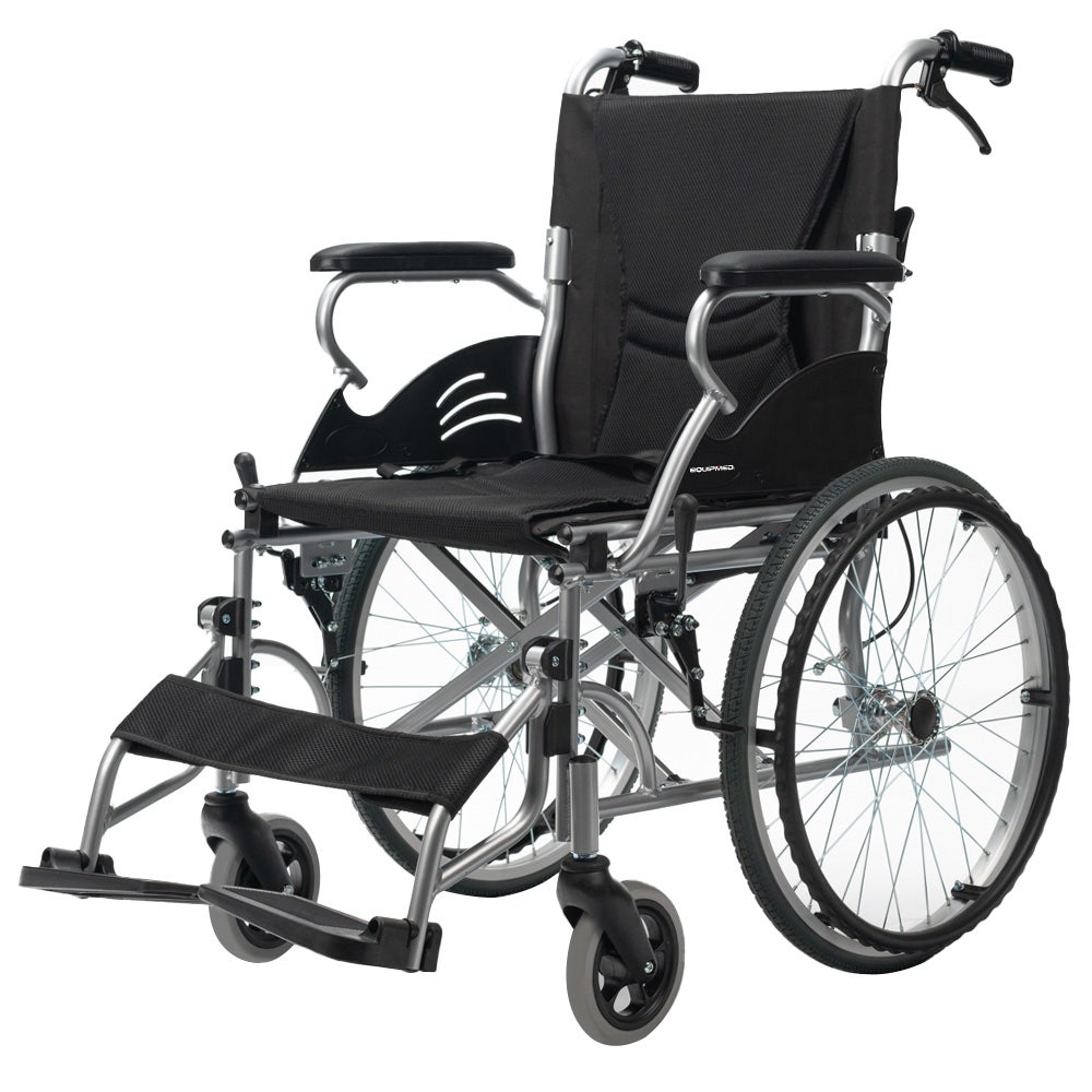 EQUIPMED 20" Lightweight Folding Wheelchair – Black