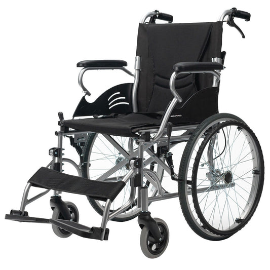 EQUIPMED 20" Lightweight Folding Wheelchair – Black