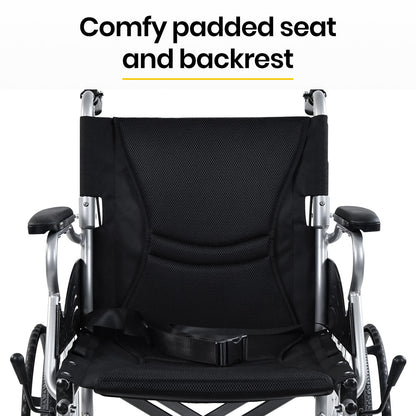 EQUIPMED 20" Lightweight Folding Wheelchair – Black