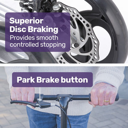 EQUIPMED Knee Scooter Walker – Crutch Alternative with Brake & Bag