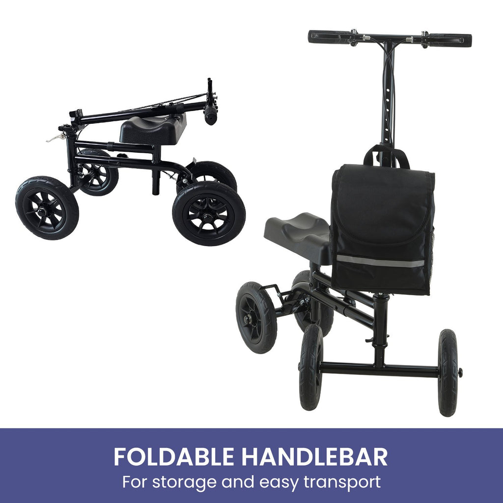 Orthonica Foldable Knee Scooter Walker – 10 inch Wheels, 136kg