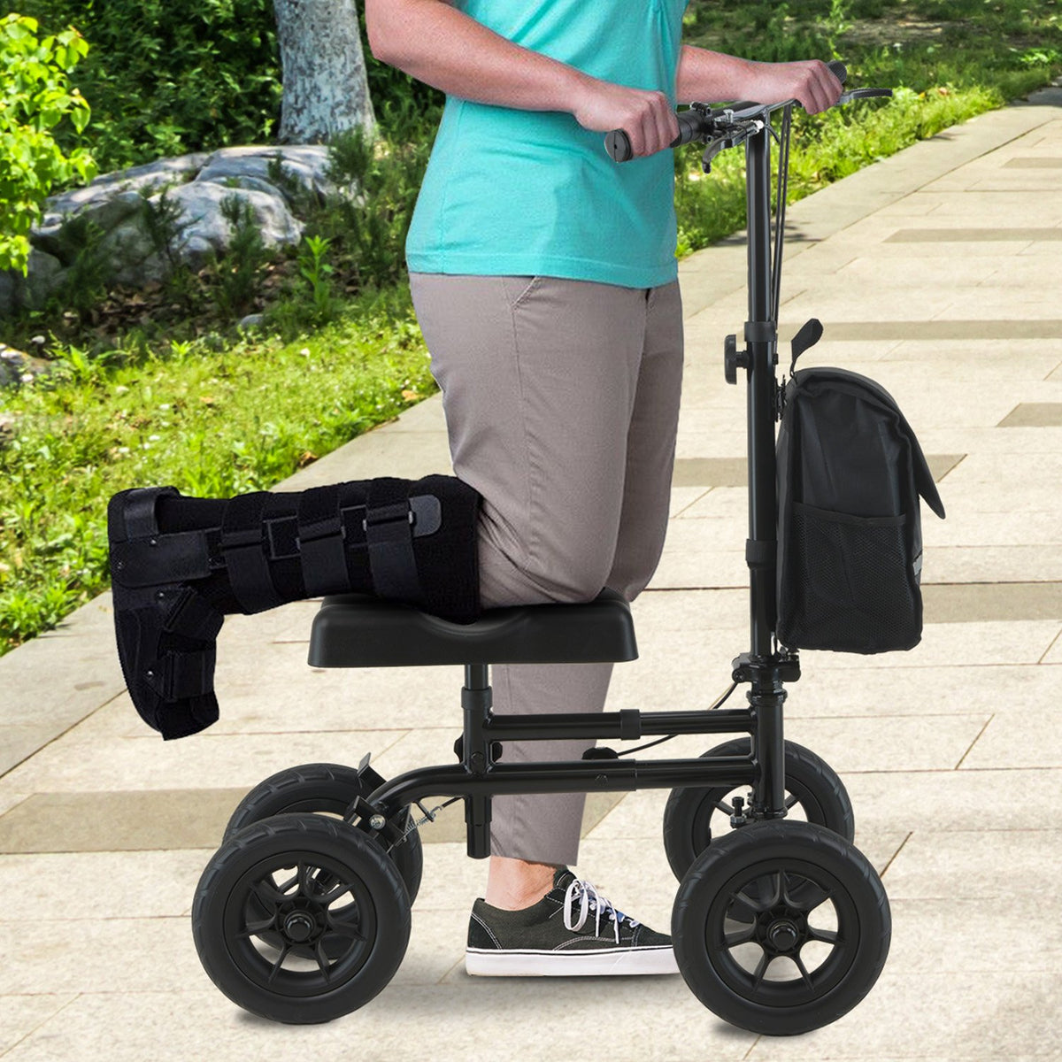 Orthonica Foldable Knee Scooter Walker – 10 inch Wheels, 136kg