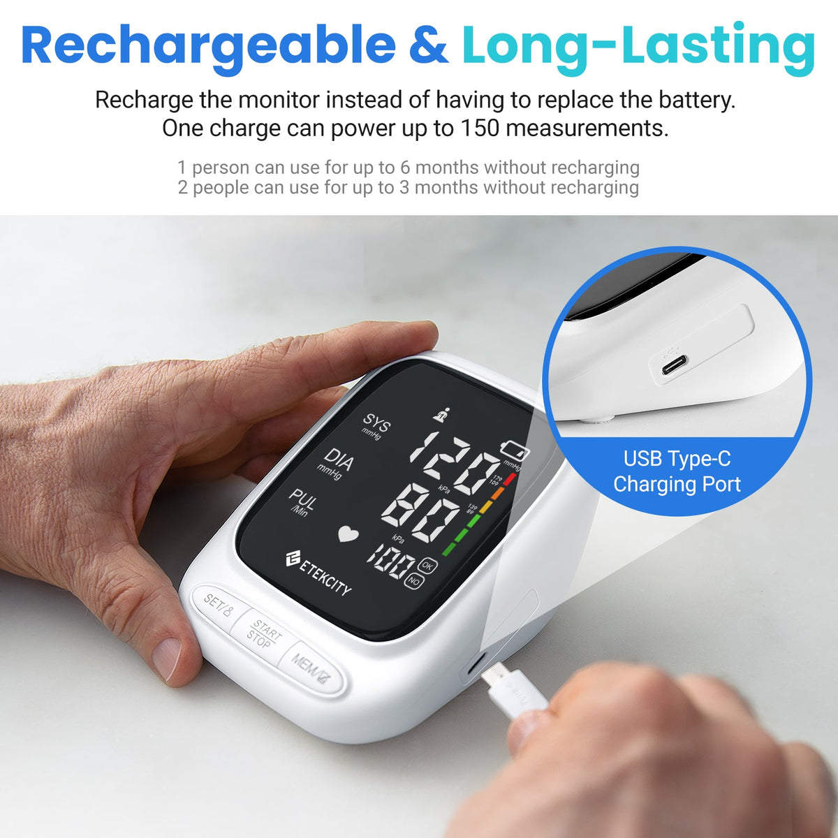 Etekcity Smart Blood Pressure Monitor – White