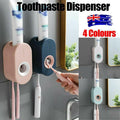 Automatic Toothpaste Dispenser – Wall-Mounted Bathroom Rack – White
