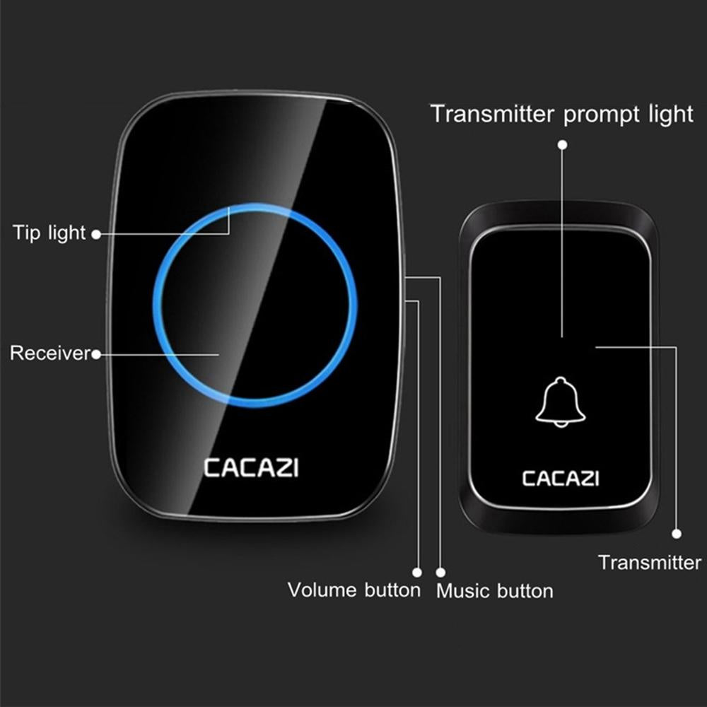 Wireless Waterproof Doorbell - Black / White