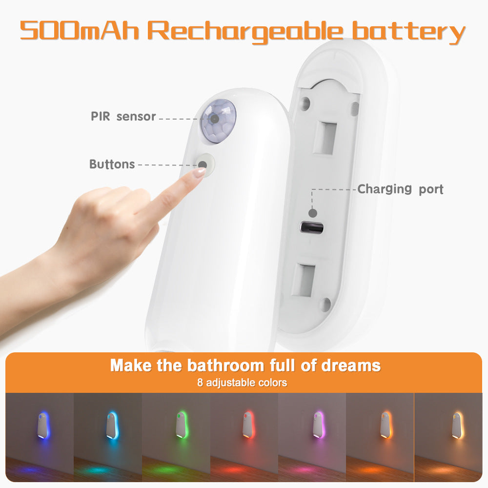 LED Motion Sensor Toilet Night Light – 8-Colour Adjustable