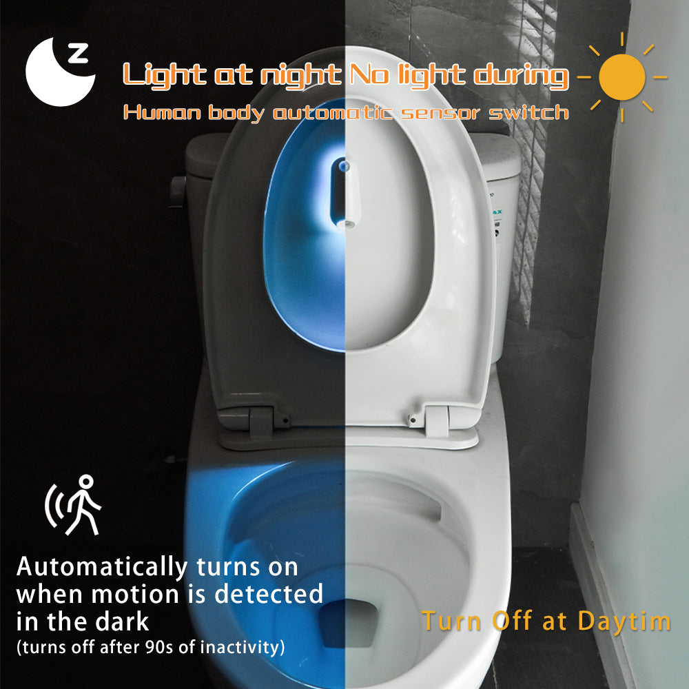 LED Motion Sensor Toilet Night Light – 8-Colour Adjustable