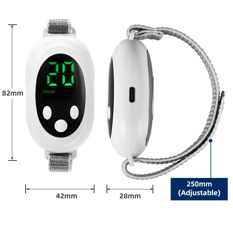 EMS Sleep Aid Bracelet – Pulse Stimulation, USB Rechargeable (White)