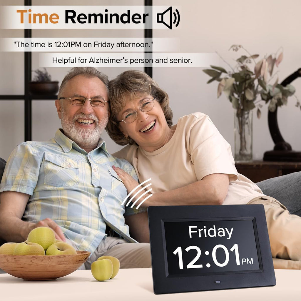 Digital Day Clock with Auto Dimming & Voice Assist