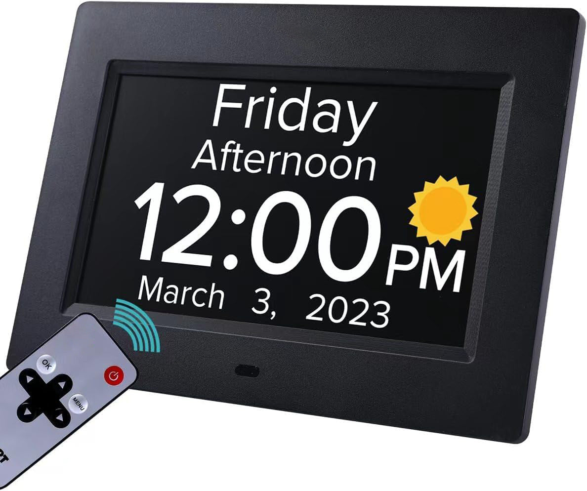 Digital Day Clock with Auto Dimming & Voice Assist