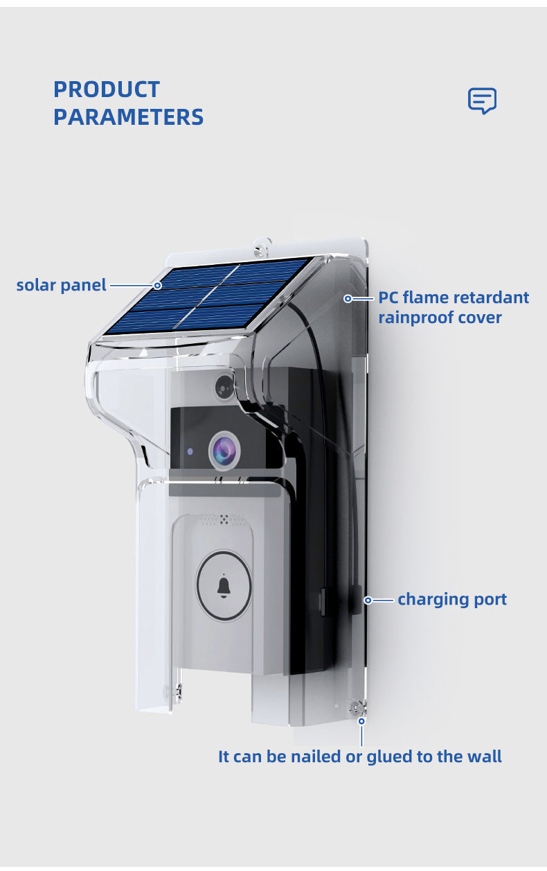 HD Wireless Video Doorbell with Solar Charging