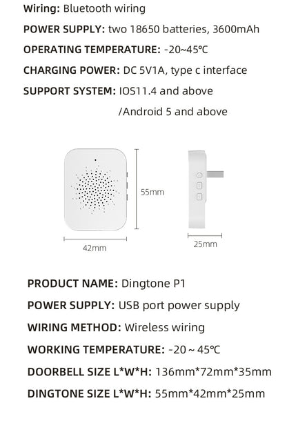 HD Wireless Video Doorbell with Solar Charging