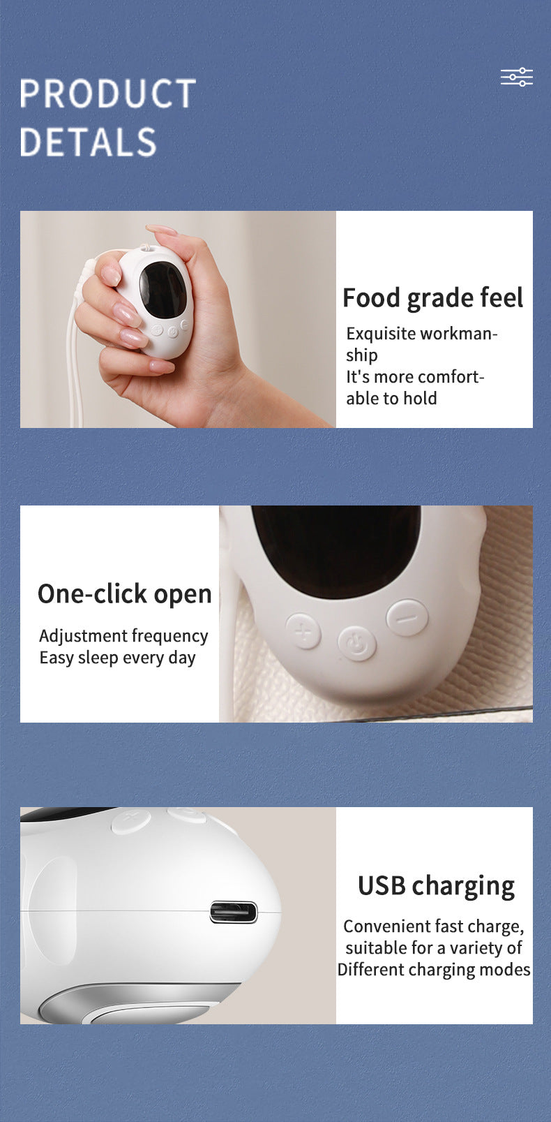 Handheld Microcurrent Sleep Aid Device – Black
