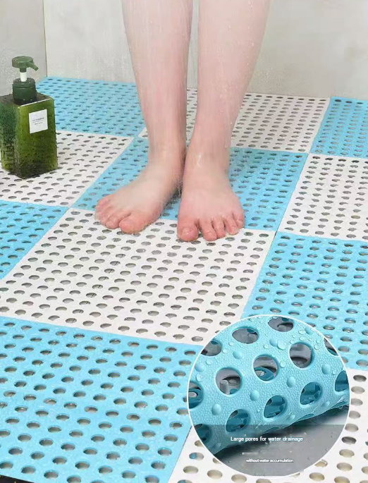 DIY Interlocking Non-Slip Floor Tiles – 18-Pack PVC Drainage Mat