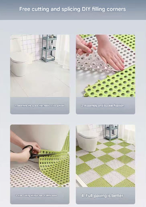 DIY Interlocking Non-Slip Floor Tiles – 18-Pack PVC Drainage Mat