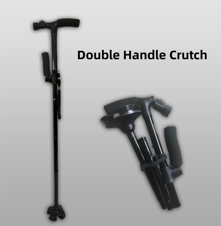 Folding LED Walking Cane – 4-Prong Base, Adjustable 88–98cm