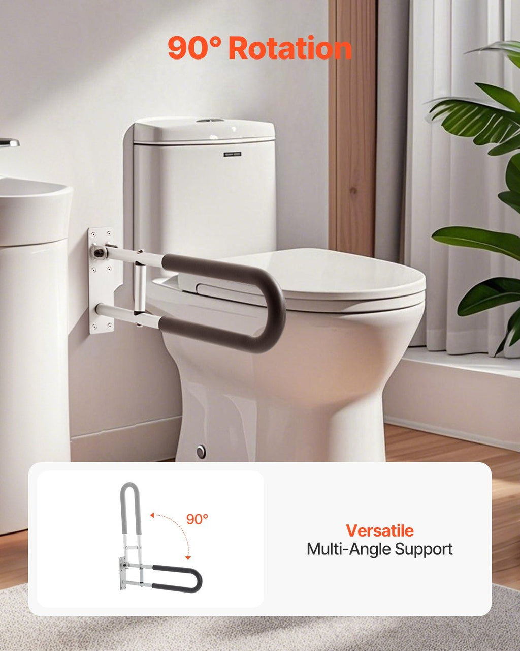 Foldable Toilet Safety Rail & Wall Grab Bar – 136kg Capacity