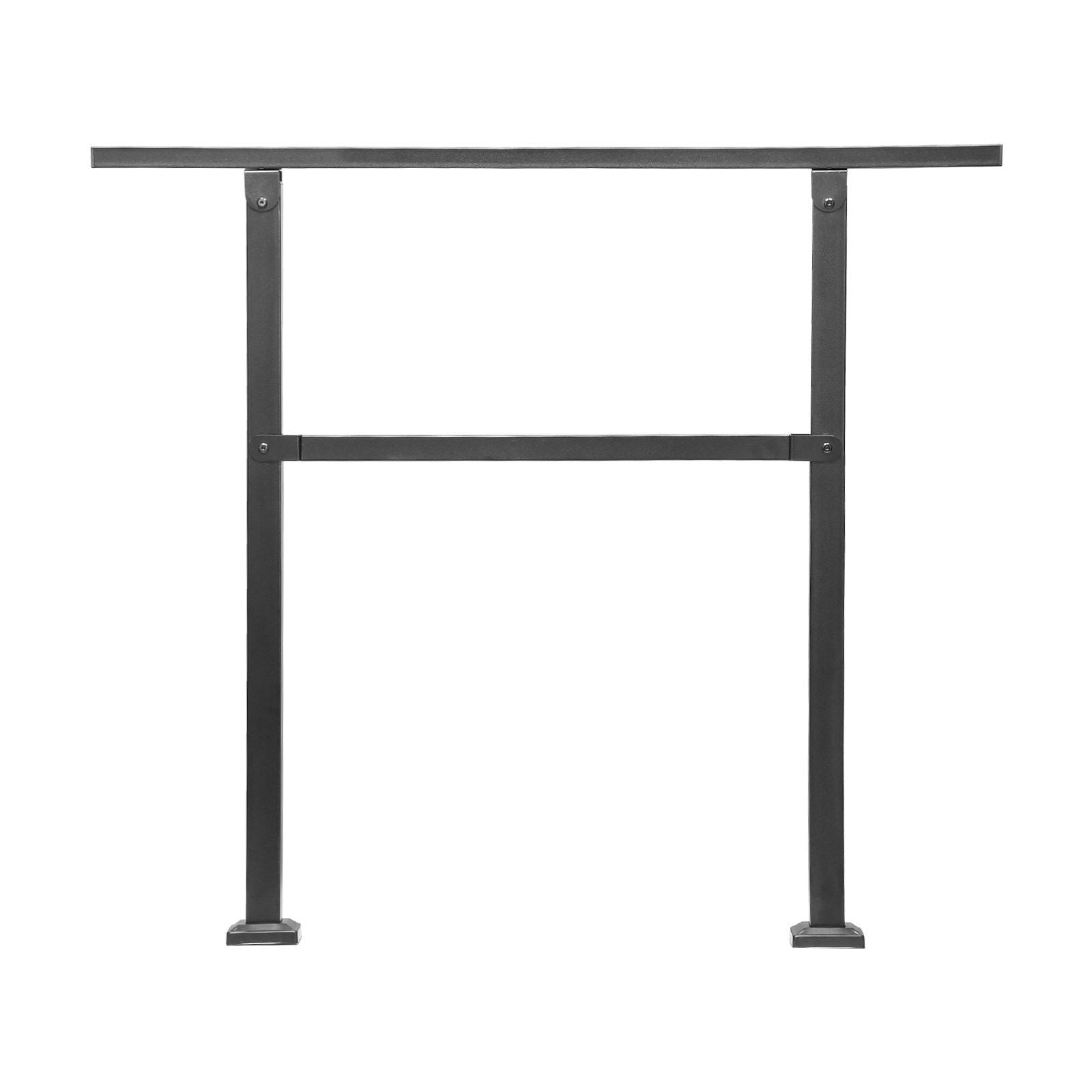 Outdoor Stair Handrail 2-3 Step with Horizontal Bar – Black