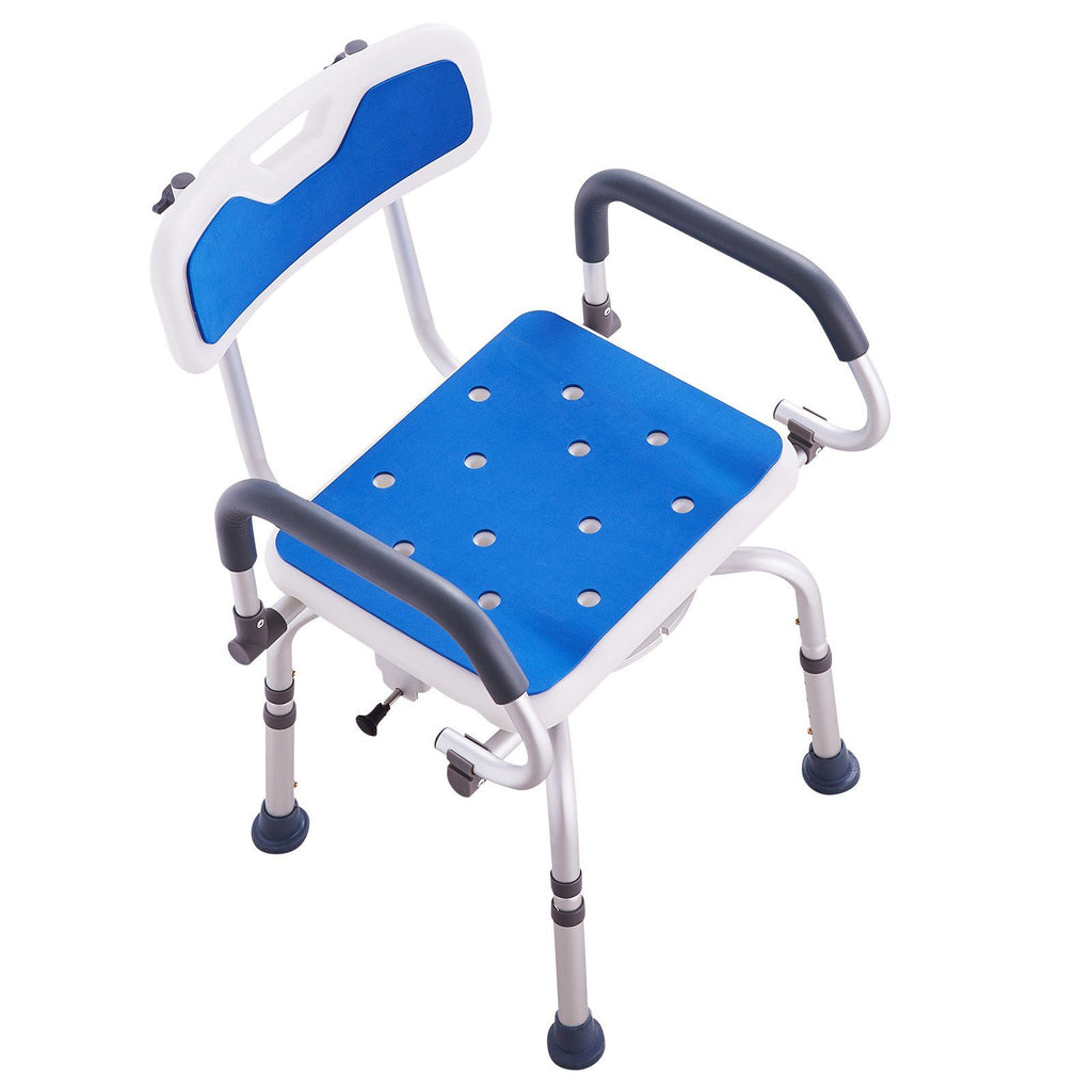 VEVOR 360° Swivel Shower Chair with Pivoting Arms – 400lbs
