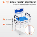 360° Swivel Shower Chair with Pivoting Arms – 400lbs