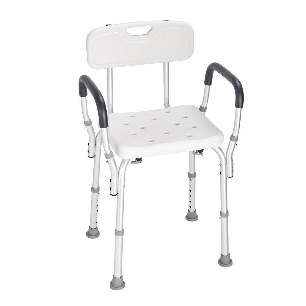 Adjustable Shower Chair with Back & Arms – 158.8kg Capacity