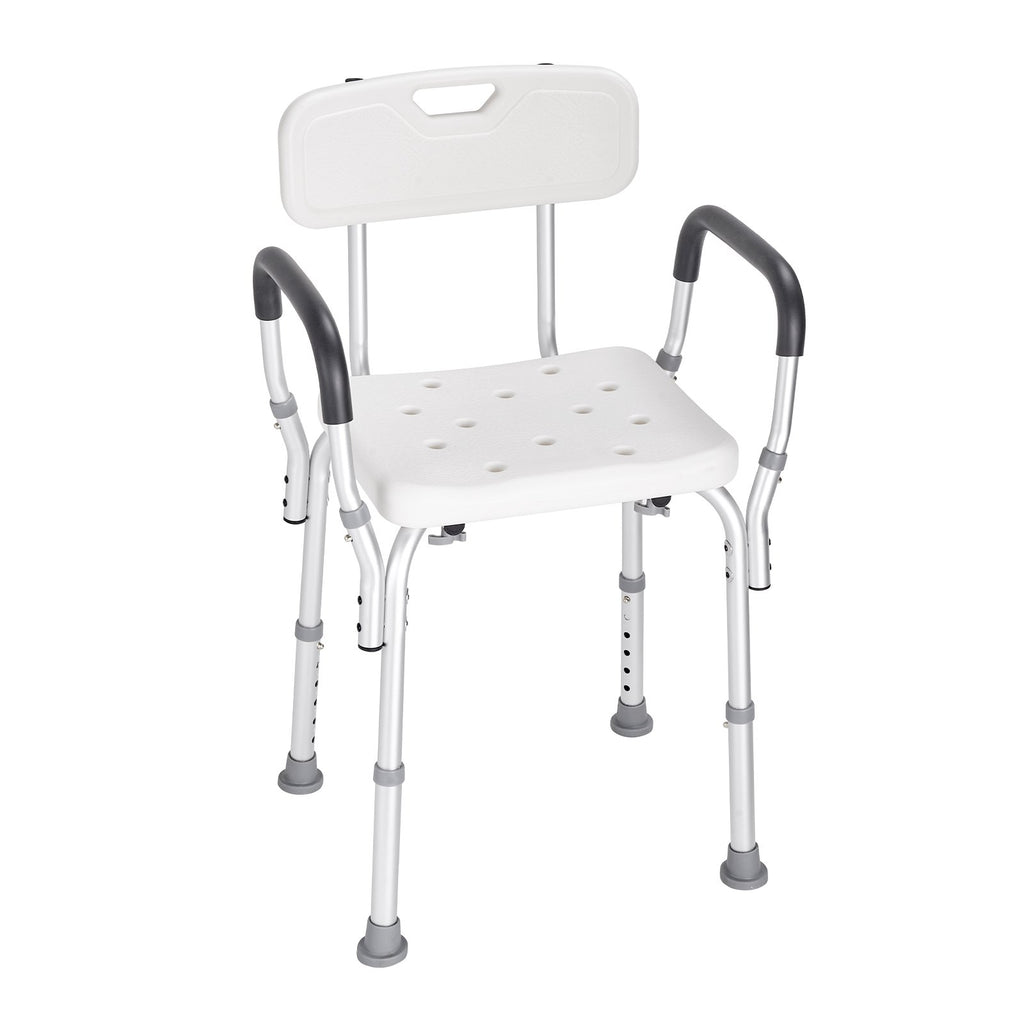 Adjustable Shower Chair with Back & Arms – 158.8kg Capacity