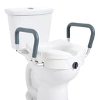 5-Inch Raised Toilet Seat with Padded Support Armrests – 159 kg Capacity