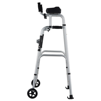 VEVOR 2-in-1 Foldable Walker with Wheels & Armrests – 450lbs Capacity